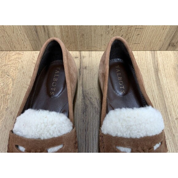 TALBOTS Cassidy Sherpa Tasseled Loafers Women’s Size 7 M Brown Leather - Picture 7 of 16